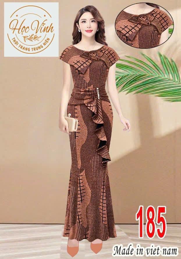 Product Introduction of Dress m185 . ĐẦM TRUNG NIÊN THIẾT KẾ ĐI TIỆC. ĐẦM DẠ HỘI ĐUÔI CÁ CHE KHUYẾT ĐIỂM SIÊU XINH  Women 6
