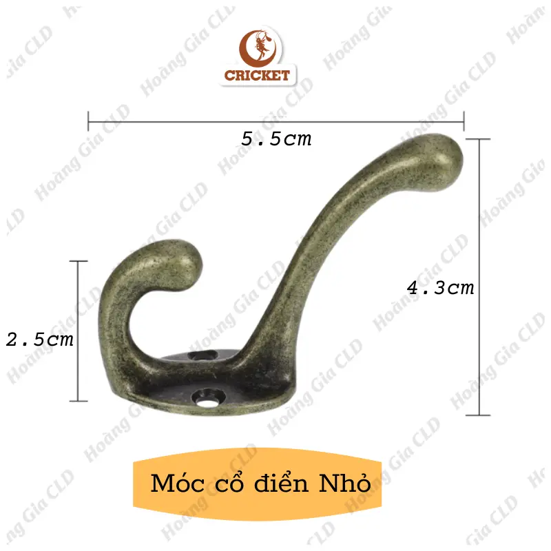 Móc treo đồ cổ điển gắn tường phong cách Vintage trang trí nhà cửa - Tặng kèm ốc vít