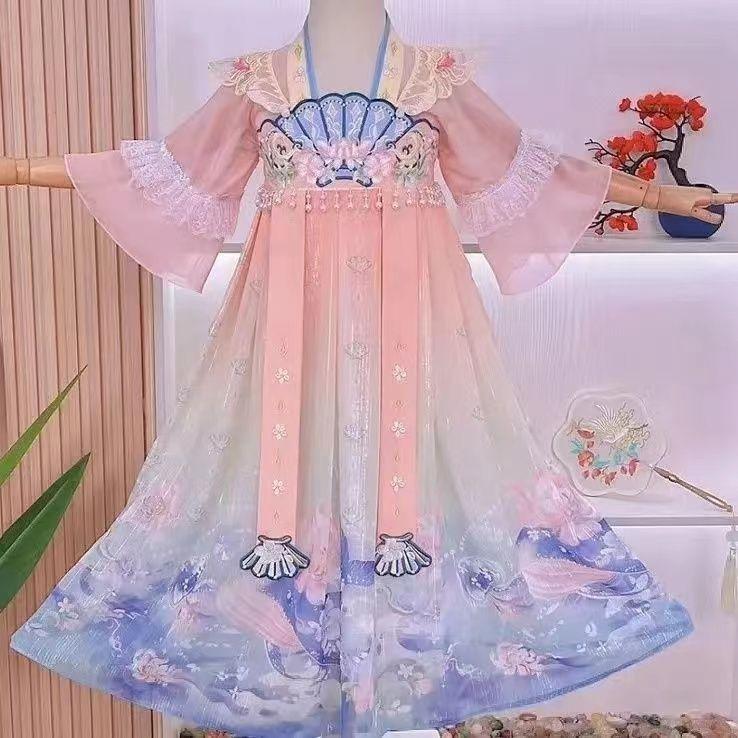 Trang Phục Trung Quốc Hán Cho Trẻ Em, Phong Cách Trung Quốc, Trang Phục Cổ Trang Cho Bé Gái, Váy Công Chúa Siêu Thanh Lịch, Bộ Đồ Tang, Váy Phong Cách Cổ Trang Cho Bé Gái, Bộ Đồ Đầy Đủ Mùa Xuân Và Mùa Thu 3