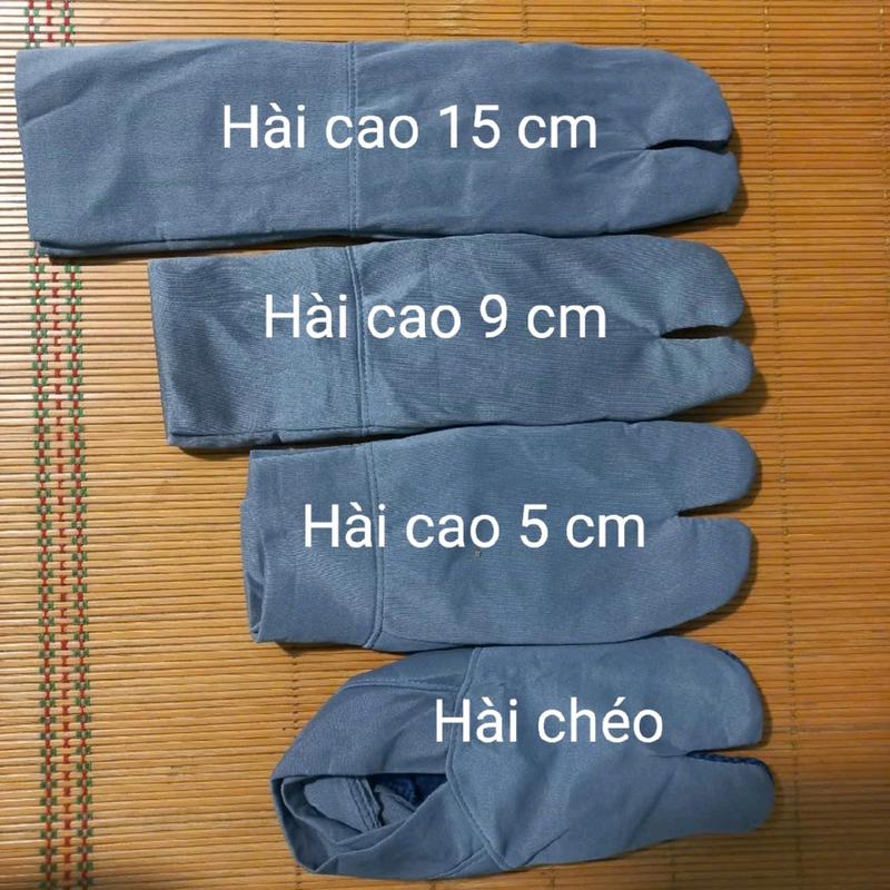 5 Đôi Vớ Hài Vải Cổ Cao 5 cm MÀU XÁM, Cổ Bo Ôm Chân Và Xỏ Ngón 1