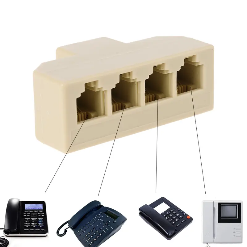 Bộ Chuyển Đổi Bộ Chia Dòng Điện Thoại, 1 Sang 4, RJ11 6P4C Đực Sang 4 Chiều, Bộ Chuyển Đổi Ổ Cắm 6P4C Nữ, Được Sử Dụng Để Kết Nối Máy In 4