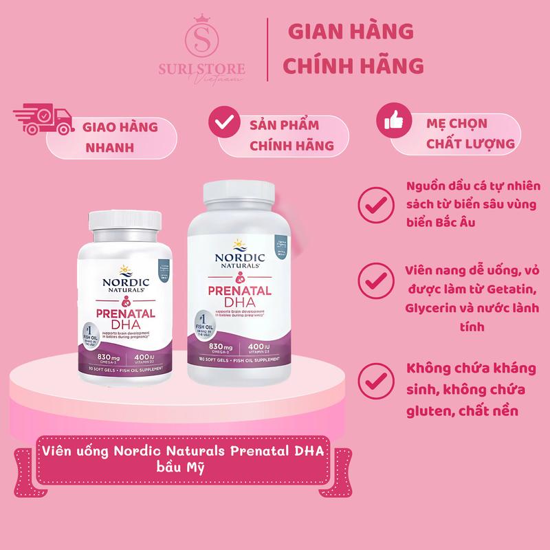 SURI STORE - Viên uống Nordic Naturals Prenatal DHA bầu Mỹ CT 180V