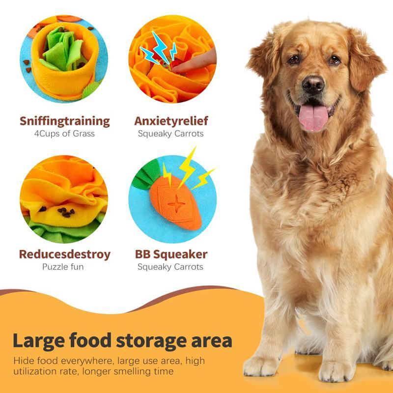 Sniff Dog Food Mat, Carrot Design Pet Sniff Feeding Mat, Interactive Dog Puzzle Toys for Training & Stress Relief, Pet Snuffle Pad, Pet Supplies 3