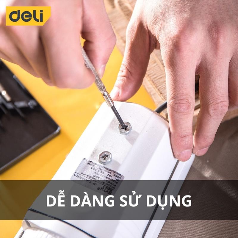 BỘ TUA VÍT ĐA NĂNG SỬA ĐỒNG HỒ, LAPTOP 6 CHIẾC DELI EDL3206. THIẾT KẾ NHỎ, GỌN, TIỆN ÍCH 3