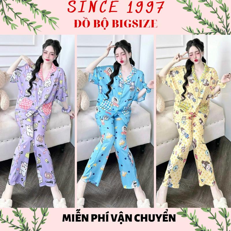 [55-95KG] Đồ bộ bigsize CỘC DÀI CÁNH DƠI lụa Latin, pijama bigsize - SINCE1997 ( FORM CÁNH DƠI ÁO FORM RỘNG) dobo tay ngan