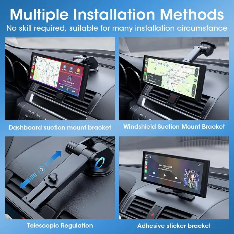 11.26 Inch Wireless Car Play Screen, Car Video Player with 4K 360° Rotatable Dashcam, Car Audio Receiver with BT, AUX, FM, Automotive, Car Camera 7
