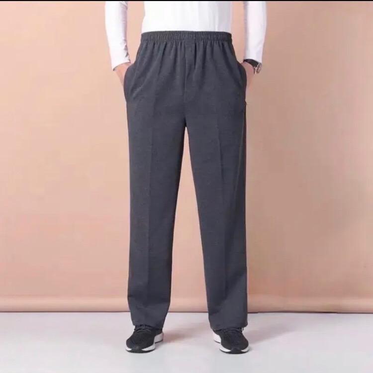 Quần nỉ nam trung niên lót lông Quảng Châu Cao Cấp Tặng Bố Menswear Pants Có Túi Lưng Cao