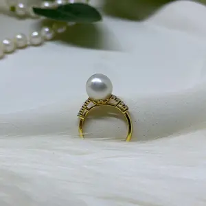 Perhiasan Cincin Mutiara Air Laut ASLI Harian Ulang tahun Pernikahan