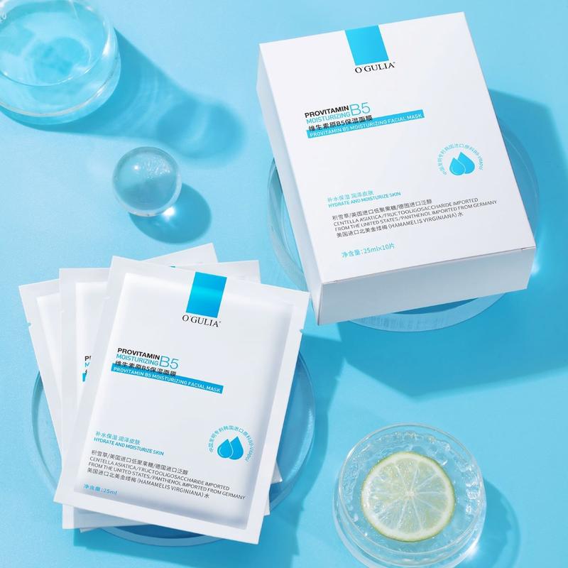 10 Miếng Mặt Nạ Giấy O'GULIA Vitamin B5 Hỗ Trợ Dưỡng Ẩm 25ml Skincare Silicon Women Nữ Cosmetics Làm Đẹp Da Dưỡng Ẩm Da Mask Đắp Mặt Cho Mặt Dưỡng Da Mặt Kem Face