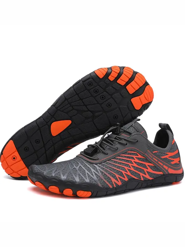 Men's Colorblock Lace Up River Trekking Shoes, Lightweight Breathable Comfortable Sports Shoes, 2024 Summer Water Shoes Aqua Shoes, Back-To-School Barefoot Shoes, Outdoor Hiking Shoes For All Seasons 0