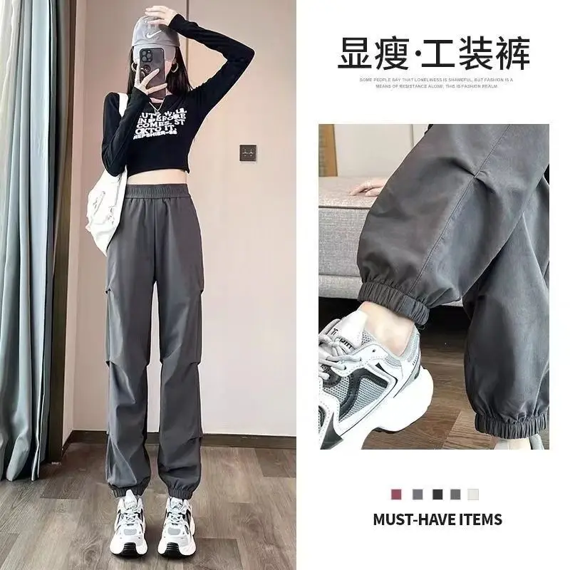 Quần Yếm Mỹ Dành Cho Nữ, Cạp Cao, Bó Sát, Thích Hợp Cho Leo Núi Và Thể Thao, Eo Co Giãn, Phong Cách Cổ Điển Quần Dù, Hàng Mới Về 3