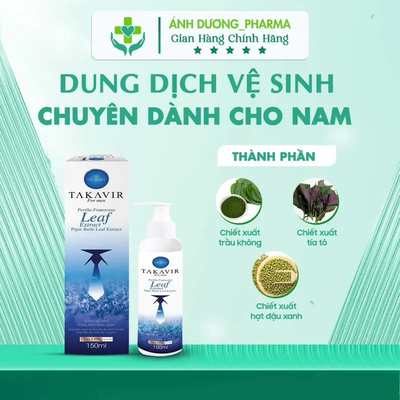 AA_(che tên) Dung dịch vệ sinh TAKAVIR 150ml chuyên dành cho nam.