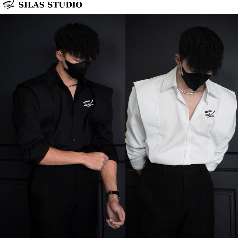 Áo Sơ mi SILAS Hurrican Kiểu Tôn Vai Ricky Họa Tiết Thêu SL Nam Tay Dài Cotton Form Đứng Fit Body - ASL19