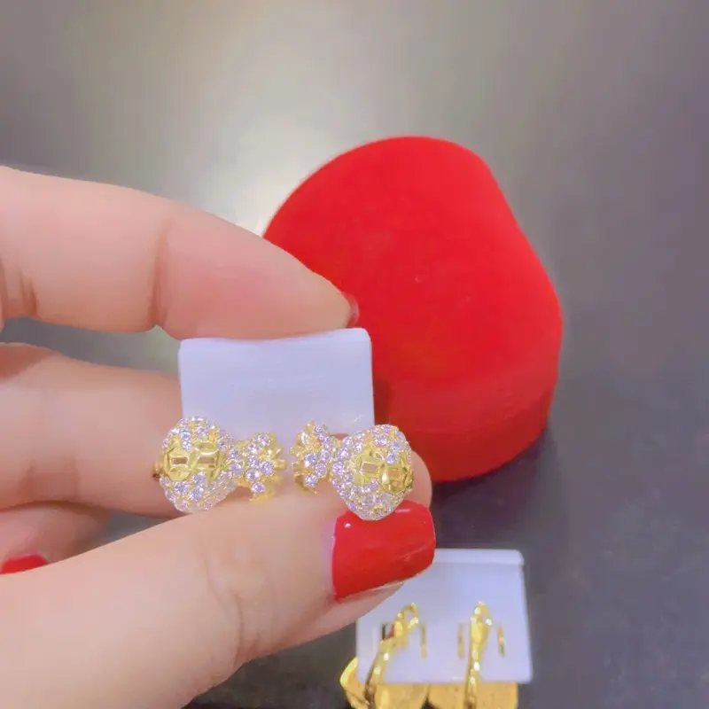 Bông tai Hội không đen M1 đeo hàng ngày Thanh lịch  Lớp phủ kim loại Voi Women Hoa Hoa Tai Hoa Tai
