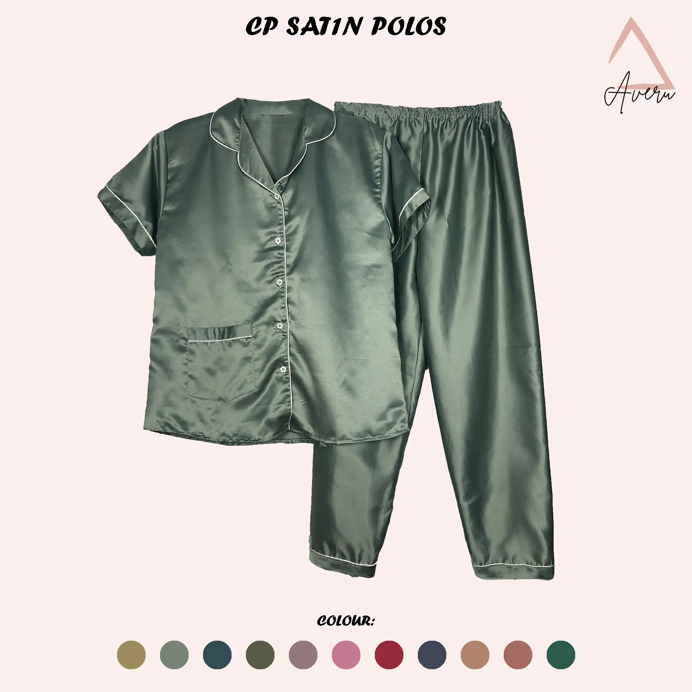 AVERU - Piyama Satin CP  -  Polos