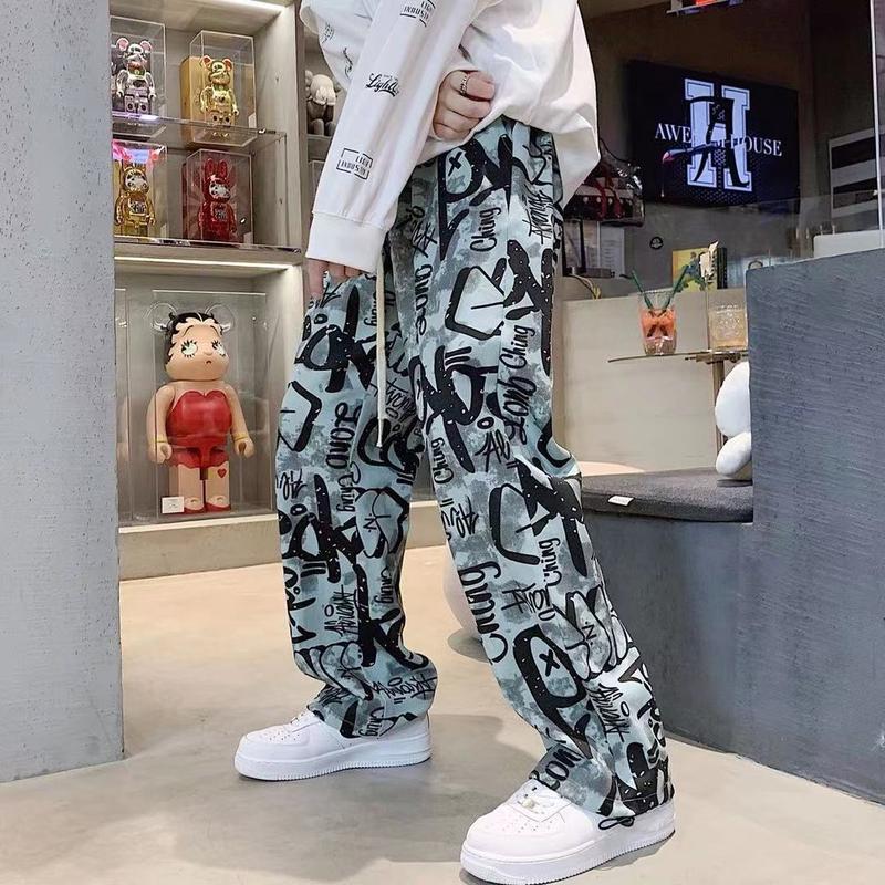 Product Introduction of Quần Dài Ống Rộng, Phong Cách Hip Hop, Thiết Kế Graffiti, Quần Ngoại Cỡ Dành Cho Nam Giới, Quần Jazz Và Quần Đường Phố Cao Cấp, Thích Hợp Cho Khiêu Vũ Và Phong Cách Cổ Điển 10