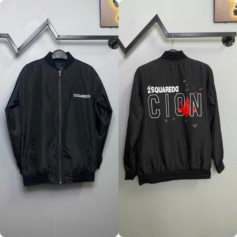 Áo khoác gió bomber jacket nam nữ d sq lá phong đỏ chất gió lỳ 2 lớp chống bụi,chống gió,chống nước cao cấp,cổ và vạt áo bo dệt gân nổi,khóa kim loại bạc,hình in pet top hot 2024 Menswear 0