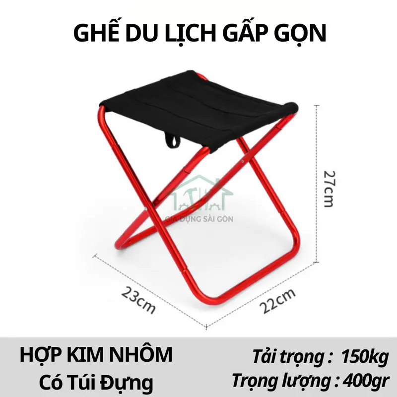 Ghế xếp dã ngoại gấp gọn có túi đựng tiện dụng – Chất liệu chắc chắn dễ dàng du lịch, câu cá, dã ngoại, xếp hàng đợi 3