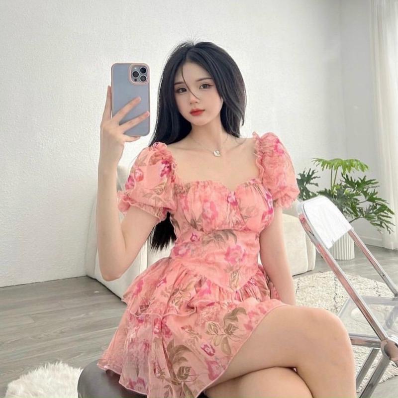 Váy Tơ Baby Bo chun Lưng Hoa Nhiều Màu từ 38-55kg