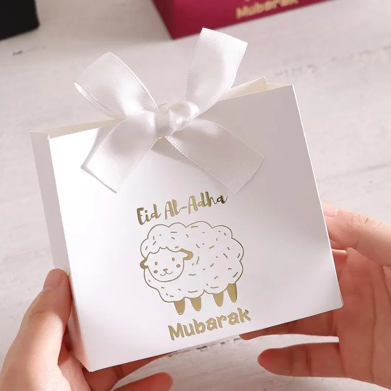 Eid Mubarak Gift Box, 20pcs/set Ramadan Gift Box with Ribbon, Gift Wrapping Supplies for Sweets and Gifts, Islamic Occasion Packaging 5