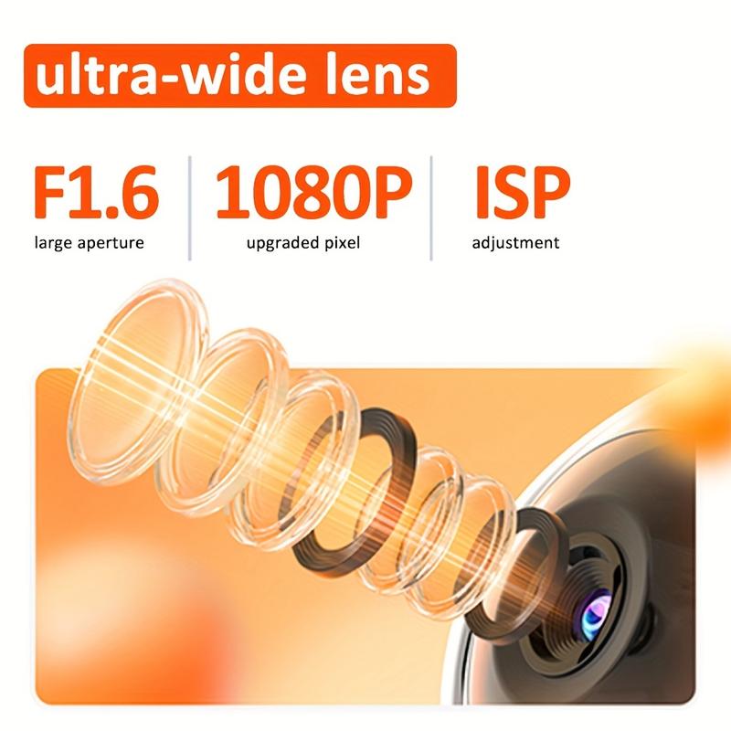 2MP HD Wireless WiFi Two-Way Camera, 2.8 Inch IPS Screen, 360 ° 1080P Home Security Camera, 5V USB Power Supply, with Audio, Two-Way Call, Automatic Humanoid Tracking, Night Vision Camera 1