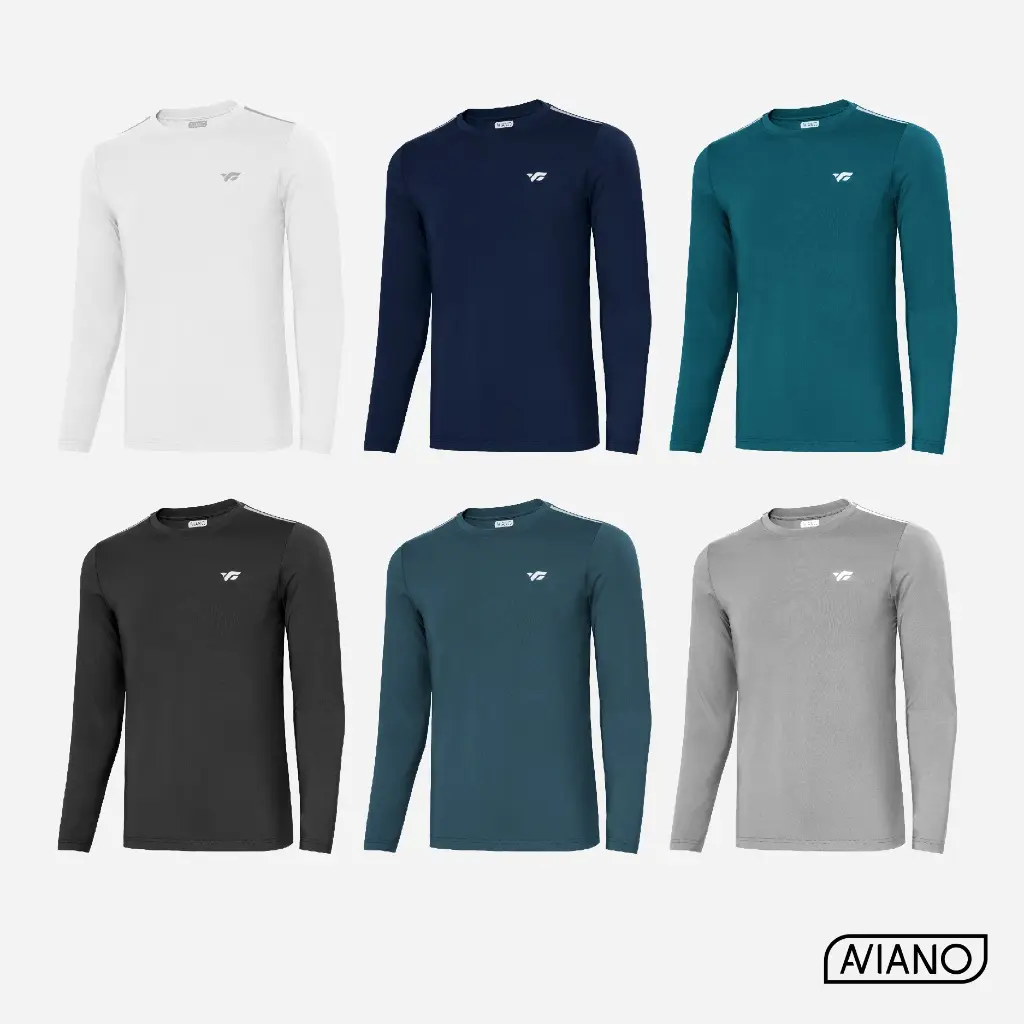 Áo Thun Nam Dài Tay AVIANO Giữ Nhiệt Tốt, Vải Heattech Cao Cấp, Co Giãn 4 Chiều Thoải Mái Vận Động Sport Bi