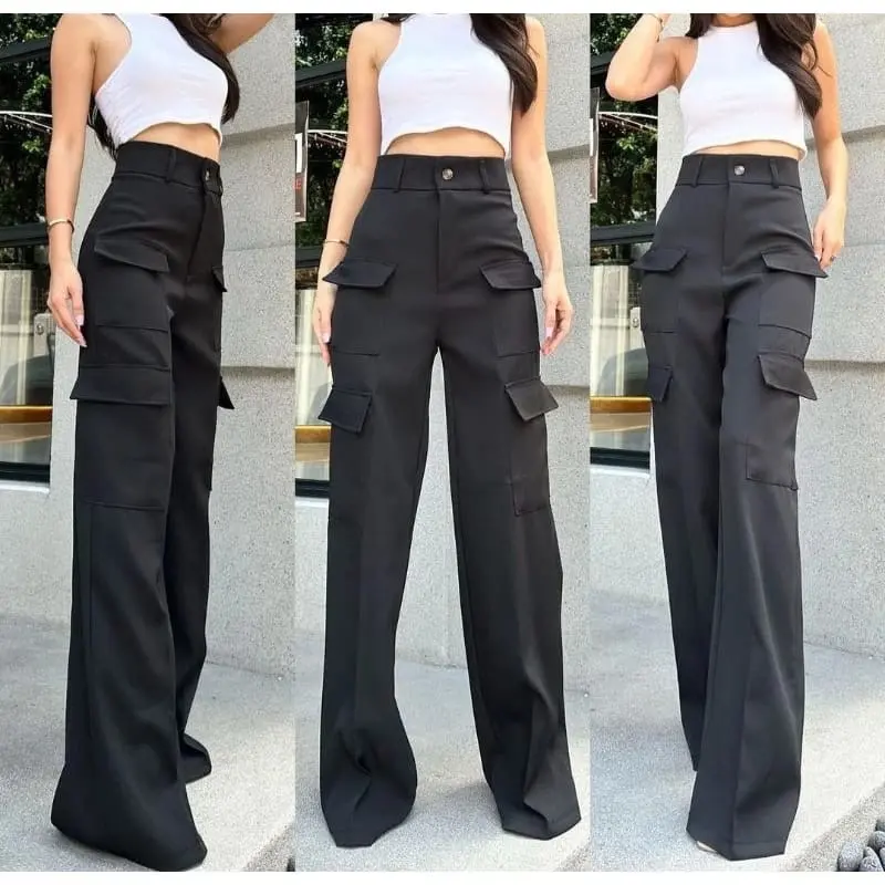 Celana Cullote Cargo 4 Pocket Panjang [MAYA] - Bangkok - Santai, Casual, Katun, Nyaman, Kulot, Wanita, Kerja 2