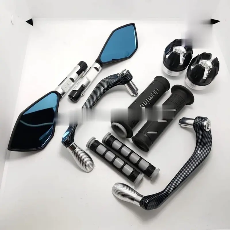 Paket 5 Item variasi motor proguard sabit karbon + spion v2 tomok + handgrip domino + karet handle rem + jalu as roda Universal beat mio fino jupiter supra cbr150r nma pcx adv 3