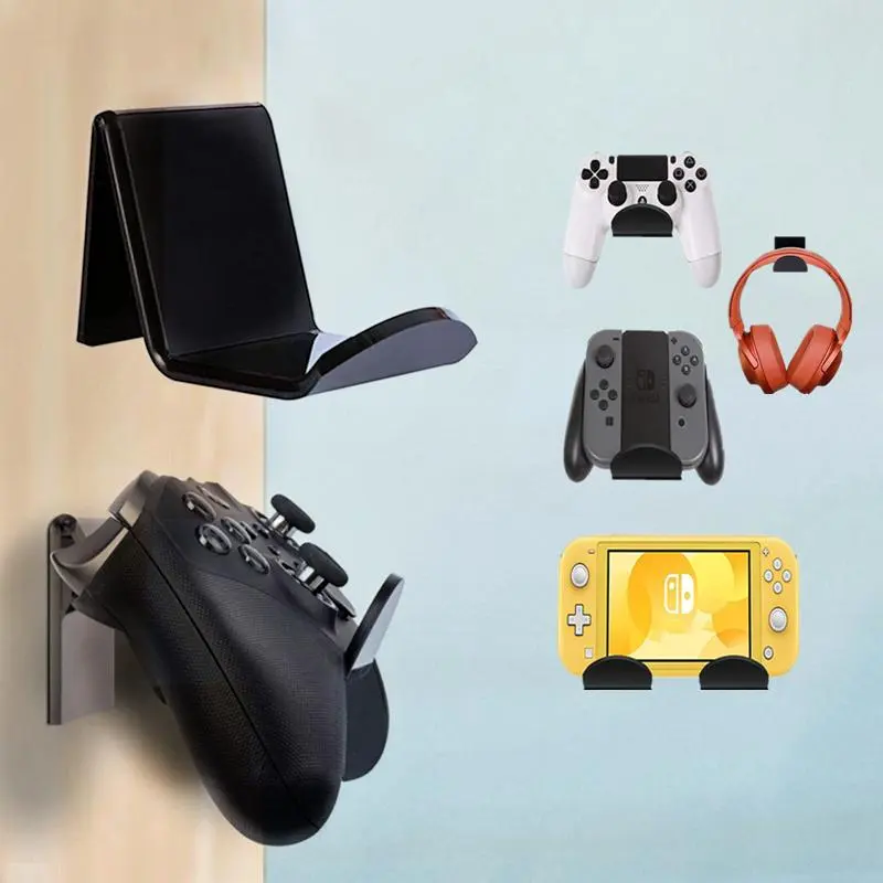 Game Controller Holder, 2 Counts/set Wall Mounted Gamepad Holder, Multifunctional Home Storage Hook for Headphone, Console Joystick, Home Decor