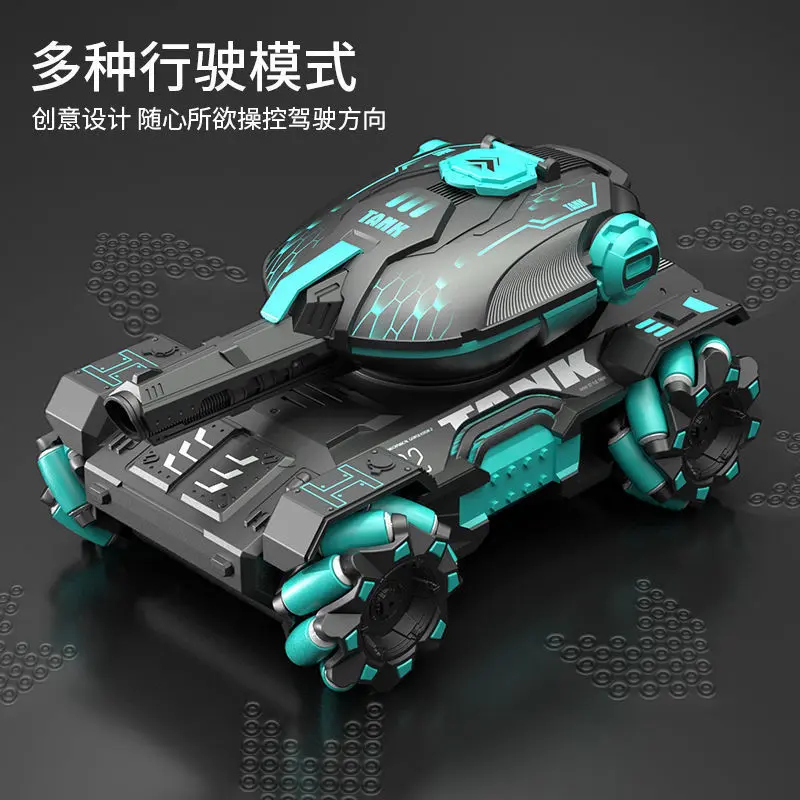 Children's Gesture Sensing Remote Control Six-Wheel Tank Toy Car with Launchable Remote Control Rechargeable 4WD Off-Road Vehicle Gift