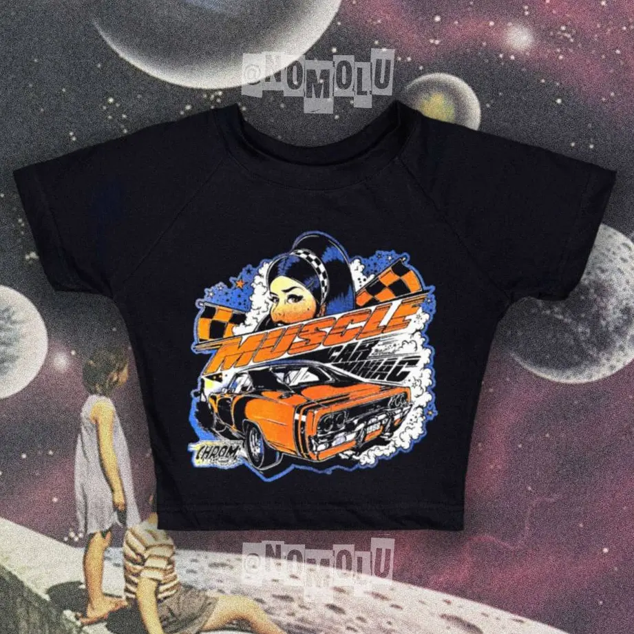 NOMOLU - Crop Top Tee Kaos Wanita Vol.07 Lady's Car