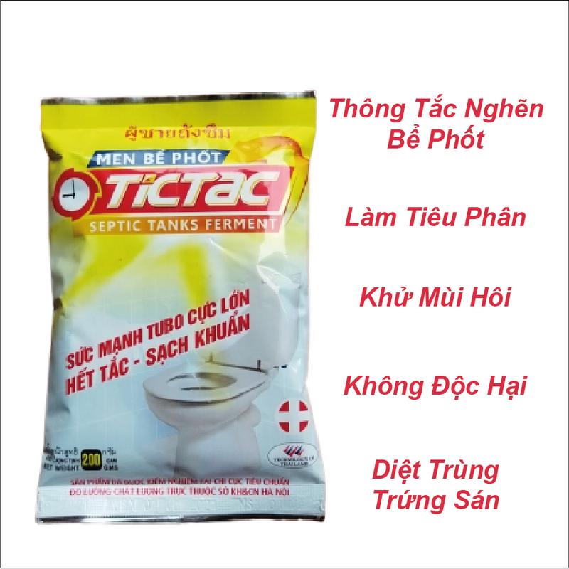 Men Xử Lý Bể Phốt - Men Đổ Bồn Cầu - Men Vi Sinh Xử Lý Bể Phốt - Chống Tắc Nghẽn - Khử Mùi Hôi TICTAC Làm Sạch