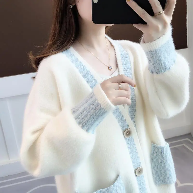 Áo Len, Hàng Mới Về Mùa Thu Và Mùa Đông, Áo Khoác Cardigan Dệt Kim, Phong Cách Người Nổi Tiếng Trực Tuyến, Dành Cho Học Sinh Nữ, Dáng Rộng Vừa Vặn, Phong Cách Hàn Quốc, Áo Khoác Nữ Phổ Biến Áo Len Women Top