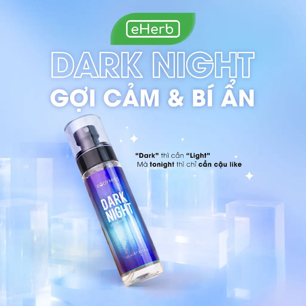 [BÍ ẨN, SEXY] Bodymist Nước Hoa Dark Night Sexy, Quyến Rũ Đàn Hương, Phong Lan BODYMISS 105ml (Chai)