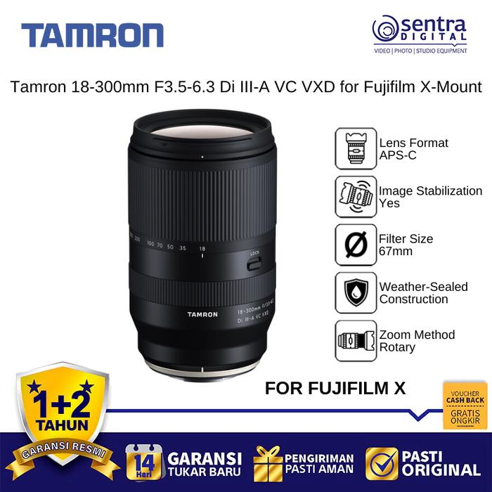 Gambar Tamron 18-300mm F3.5-6.3 Di III-A VC VXD for Fujifilm X-Mount AF Weather-Sealed Construction dari Sentra Digital Kota Surabaya Tokopedia