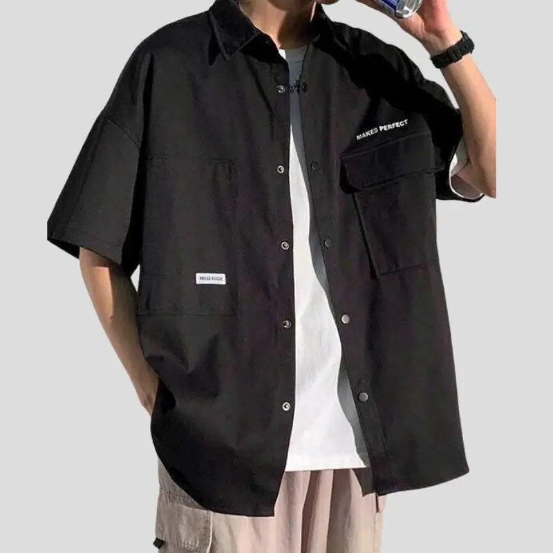 Áo Sơ Mi Nam Nữ  Form Rộng Tay Lỡ Chất KAKI 2 Túi MAKE Unisex Menswear hot trend 3