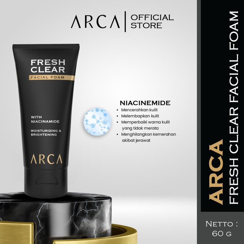 Arca Fresh Clear Facial Foam 80gr - Sabun Cuci Muka Pria 1