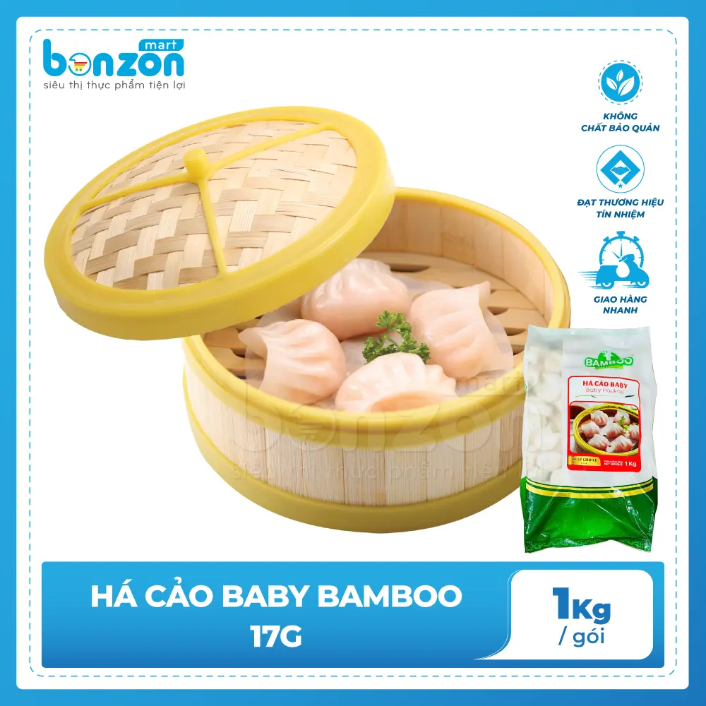 [HCM -Giao Nhanh 2H] HÁ CẢO BABY BAMBOO 17G (1KG) Hấp 8 Phút Thơm Ngon Tiện Lợi Dễ Chế Biến Cho Bữa Ăn Nhanh Gọn
