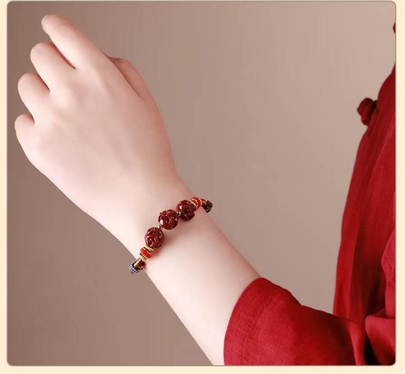 Product Introduction of 2025 Tai Sui Transformation Snake Year Mold Removal Bracelet Cinnabar Three-in-Six Bracelet Natal Year Female and Male Amulet Dragon Pig tongue  bars magnetic  nose  strips 0