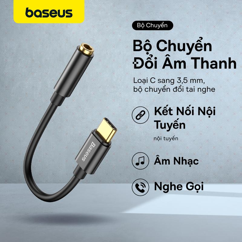 Bộ chuyển đổi USB Baseus loại C sang 3,5 mm, bộ chuyển đổi tai nghe, giắc cắm loại C, bộ chuyển đổi âm thanh tai nghe HKW Phụ Kiện