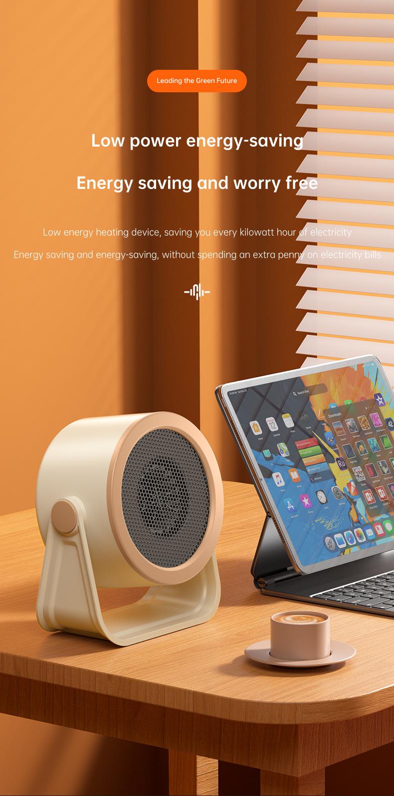 Product Introduction of Cross-Border New Arrival Warm Air Blower Office Desk Surface Panel Instant Heating Heater Household Energy-Saving Small Electric Heater Manufacturer 9