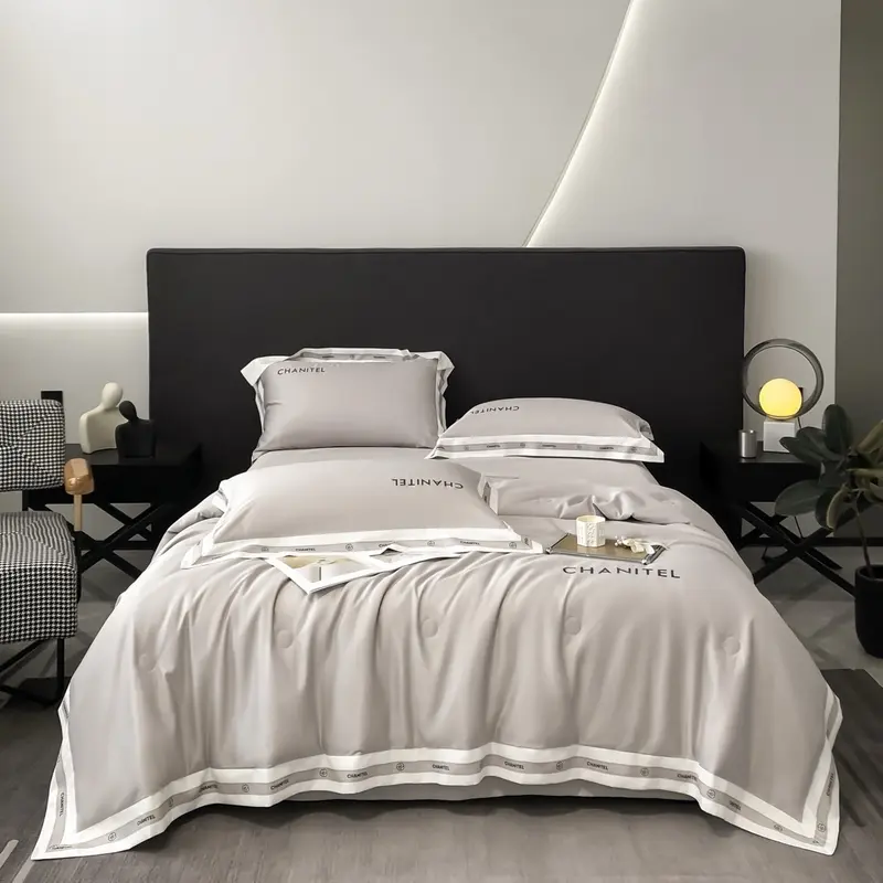 Bộ chăn ga gối phi lụa CL trần 4 món cao cấp 2