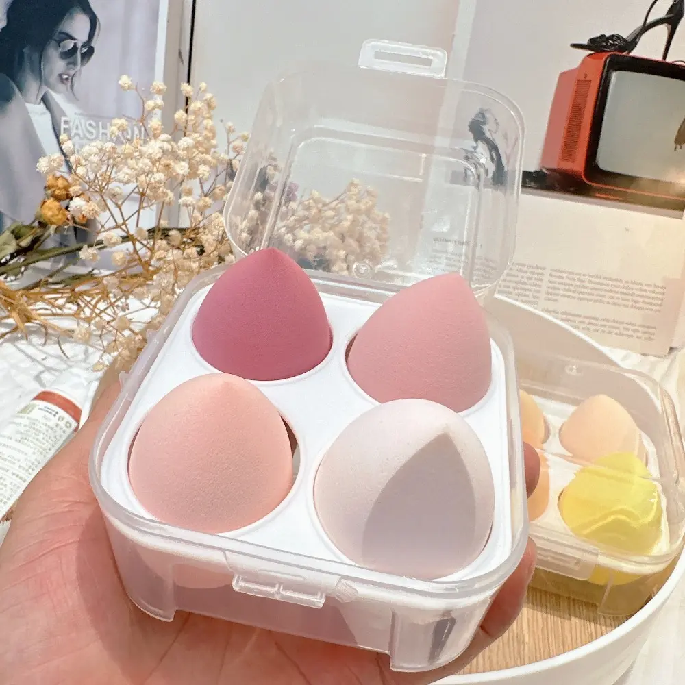 4Pcs/Set New Multi-color Makeup Sponge Blender for Dry & Wet Use Make Up Accessories Cosmetic Puff Soft Beauty Egg