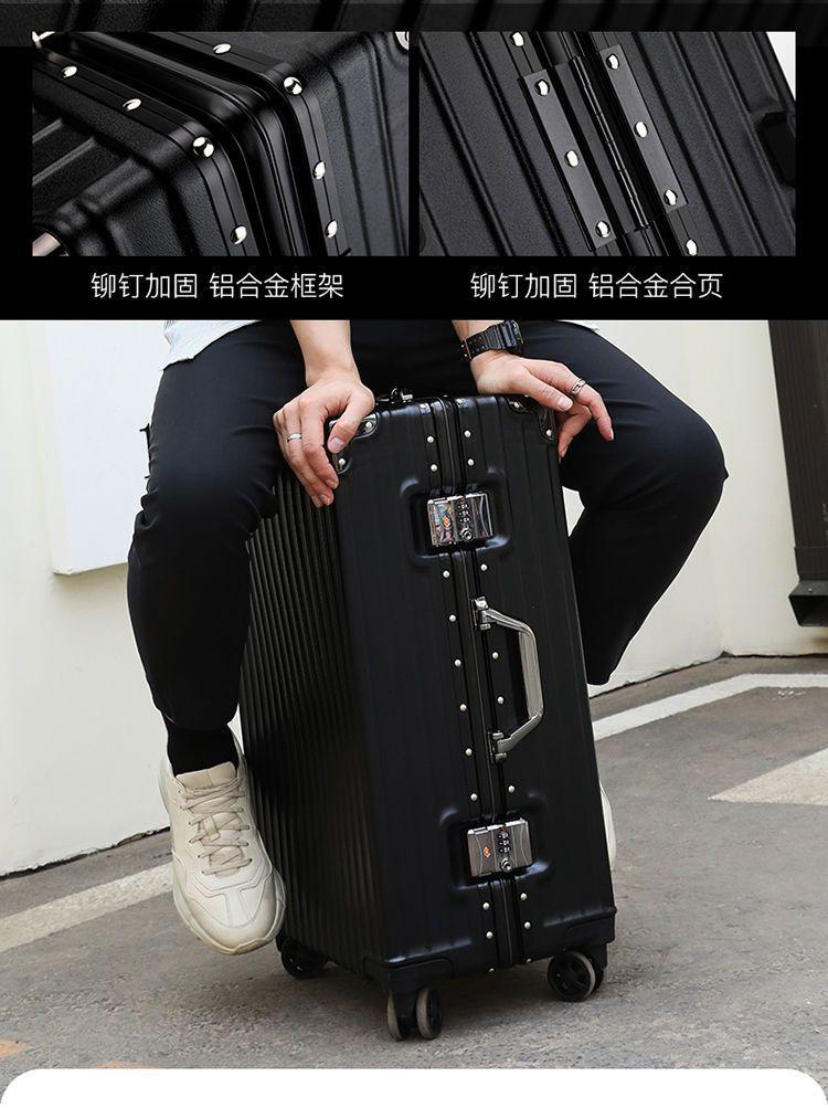 Product Introduction of Aluminum Frame Luggage Durable Trolley Case Universal Wheel Suitcase Large Capacity Word Suitcase luggage  bag 4