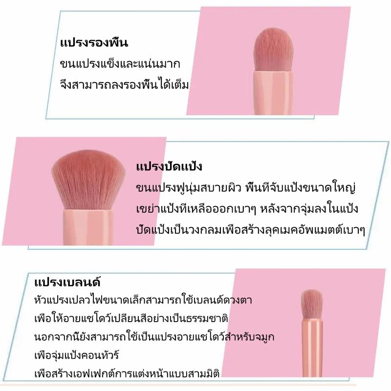 Product Introduction of 5pcs Mini Portable Makeup Brushes Set Multi-function Makeup Tools ชุดแปรงแต่งหน้าใหม่ 5 ชิ้นมินิแปรงแต่งหน้าขนนุ่มแบบพกพา Portable Makeup Tools With Mirror 17