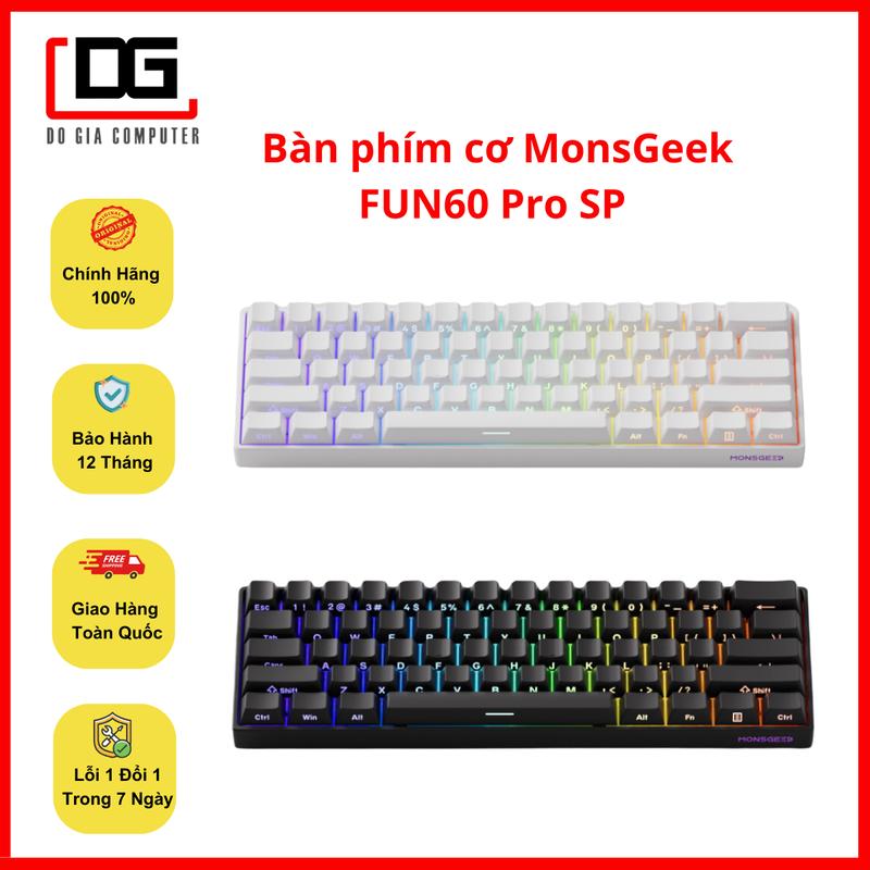 Bàn phím cơ MonsGeek FUN60 Pro SP Black Akko Glare Magnetic Switches - Layout 60%