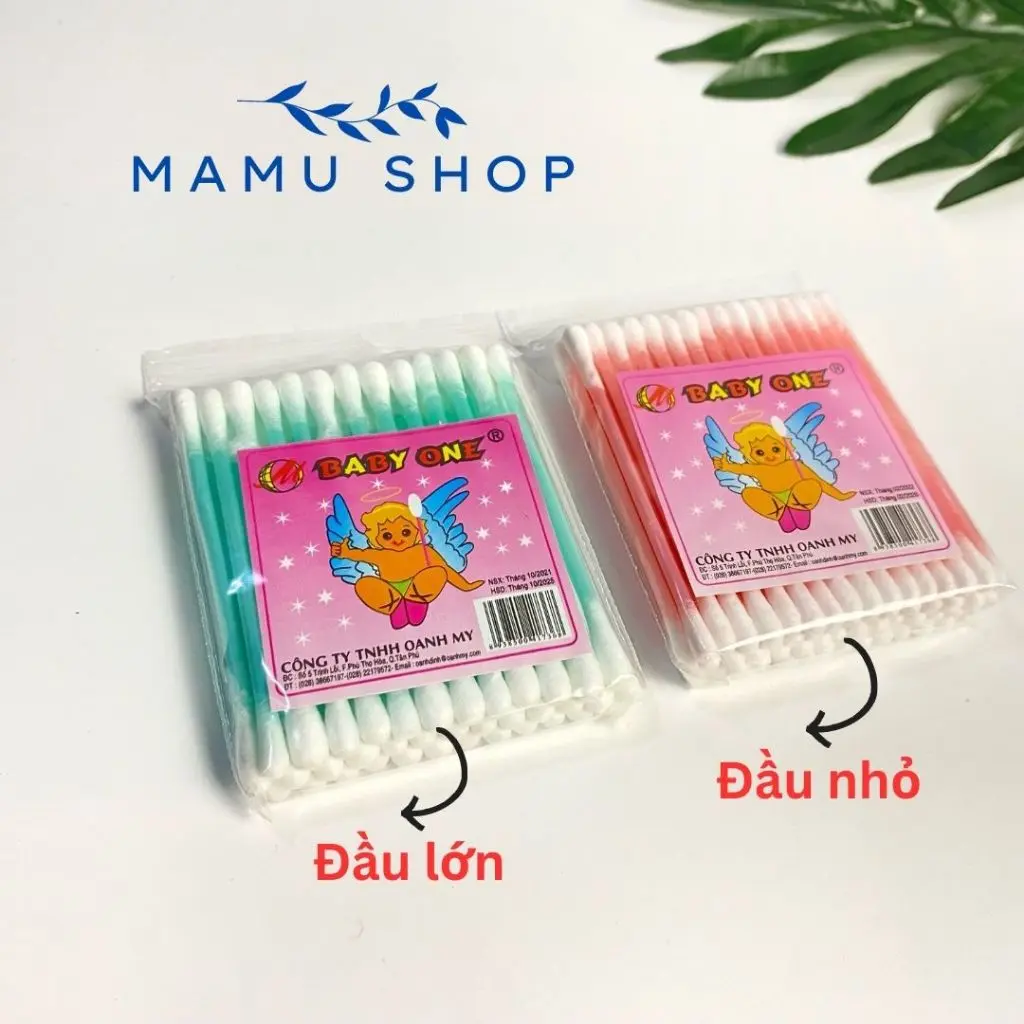 Tăm bông trẻ em người lớn bông ngoáy tai Baby one Mamu shop M140