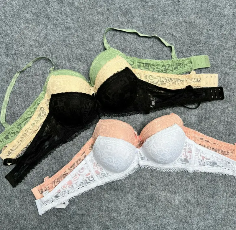 [4] [FORM NHỎ-QUẢ NHỎ-CẨN TĂNG SIZE] COMBO 3 ÁO Lót Nữ Ren - Không Gọng Mút Mềm Mỏng 2.5CM   Women Bra Cup Quai 4
