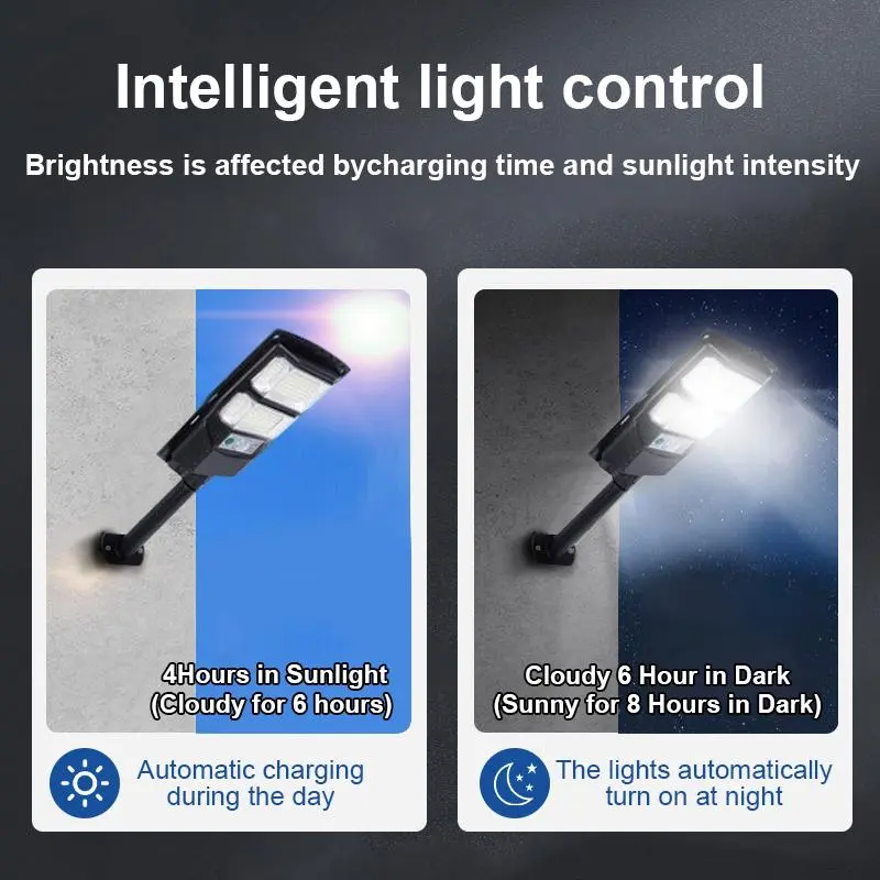 Solar Powered Outdoor Street Light, Ultra-bright LED Garden Light, Outdoor Solar Light with Motion-Sensor, Outdoor Lighting for Garden, Yard, Patio 3