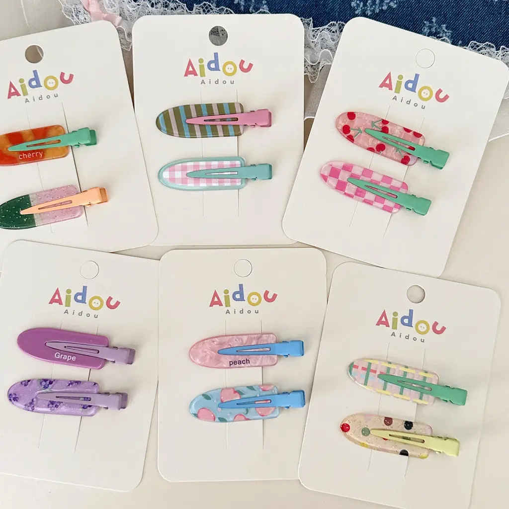 Juice series cute fruit traceless hair clip bangs clip makeup clip